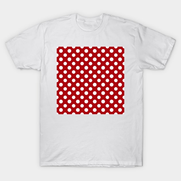 Red Nautical White Polka dots T-Shirt by Peter the T-Shirt Dude